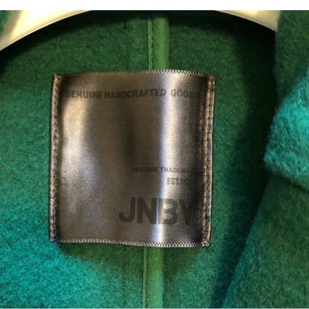 Like New! JBNY Handmade Wool Coat -Elegant Green Double-Breasted Women's Coat - Picture 6 of 8